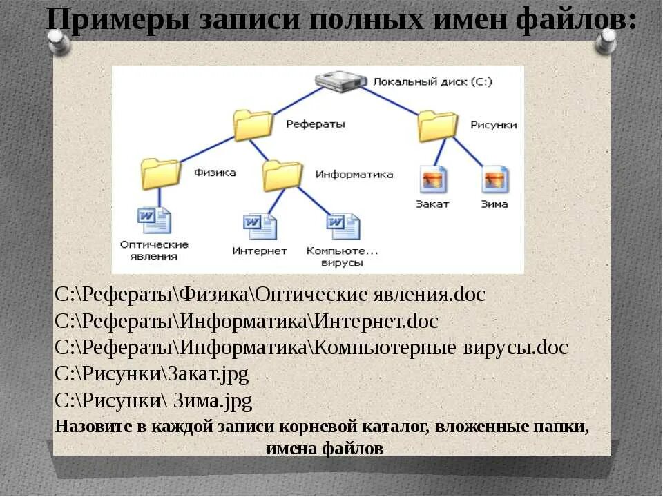 Введите название файла. Папка с файлами. Структура папок и файлов. Дерево папок и файлов. Перемещение папок и файлов.