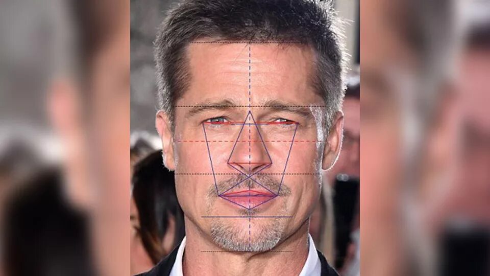 Брэд Питт шрам. Брэд Питт золотое сечение. Шрамы у Брэда Питта. Идеальные черты лица мужчины.