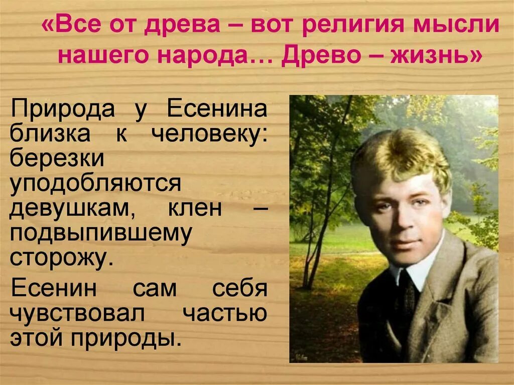 Родина и природа в лирике есенина