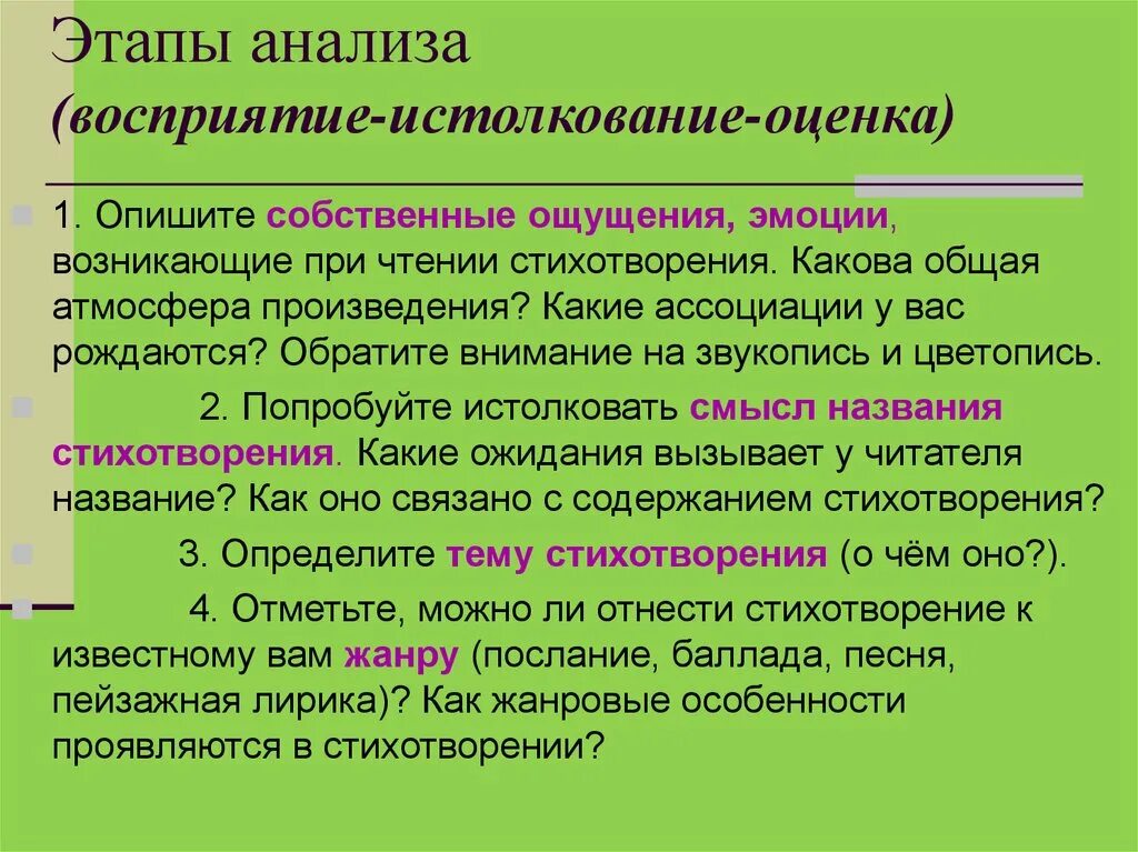 Понимала разбор. Восприятие истолкование оценка стихотворения. Моё восприятие стихотворения. Восприятие стихотворения это. Как написать восприятие стихотворения.