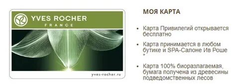 Ив роше программа лояльности новая
