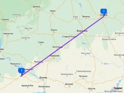 Елец тамбов расстояние