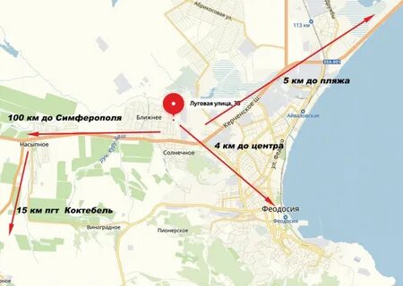 Село ближнее на карте