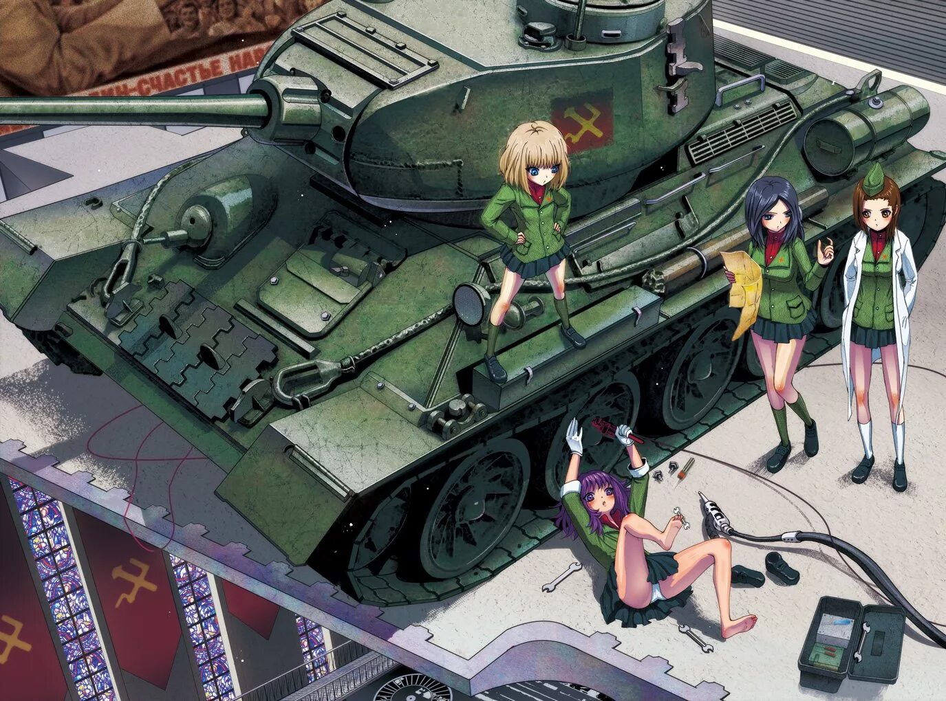 T me tankgirlll. Girls und Panzer т-34.