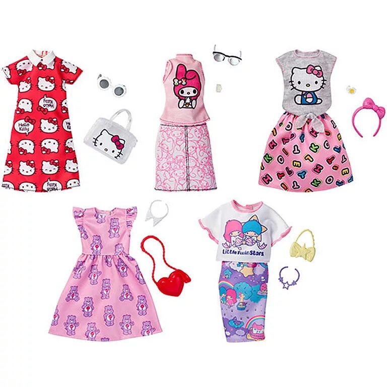 Какую одежду для кукол. Одежда для Барби hello Kitty одежда. Хэллоу Китти куклы. Одежда для Барби Хелло Китти. Куклы Хеллоу Китти Маттел.