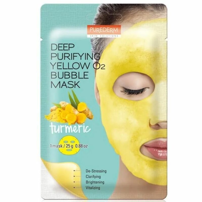 Тканевая очищающая маска. Purederm пузырьковая маска с куркумой Deep Purifying Yellow o2 Bubble Mask Turmeric. Маска тканевая Deep Purifying Pink o2 Bubble Mask "Peach" 25g (Purederm). Purederm пузырьковая маска. Маска кислородная для лица Deep Purifying cloud Bubble Mask 20gr (Purederm).