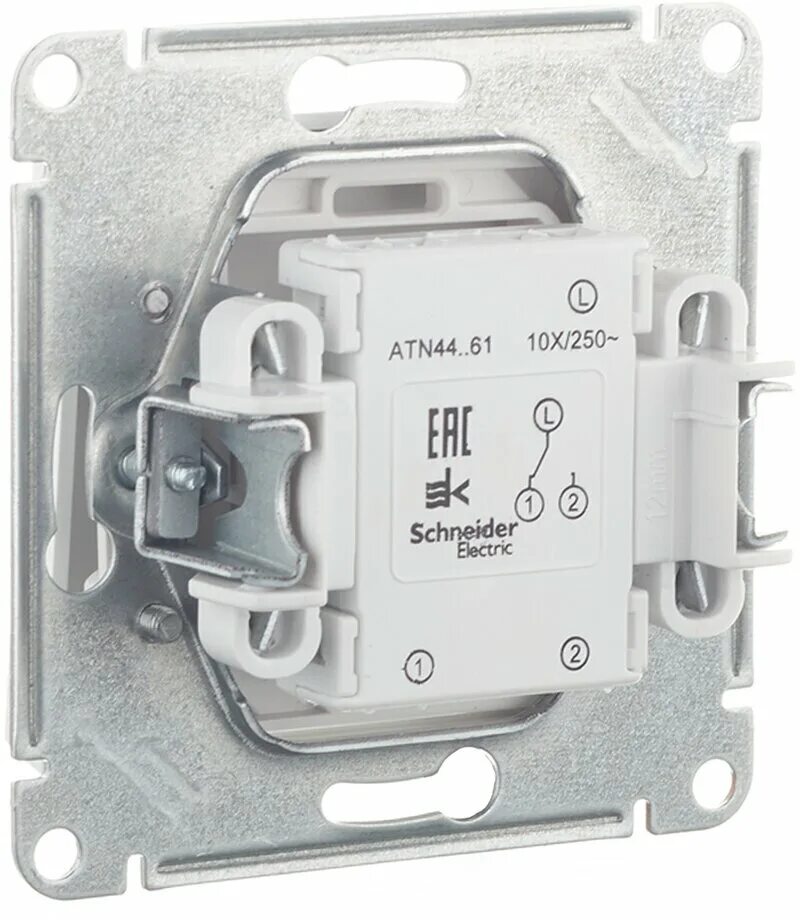 SE AtlasDesign Aqua Бел Переключатель 1-клавишный IP44, сх.6, 10АХ, механизм, ар