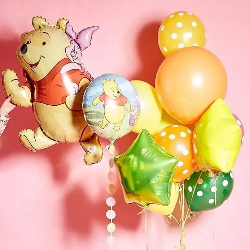 Воздушные шары винни пух. Шары винни пух. фольгированный шар винни пух. сет шаров винни пух. винни пух с шариком.