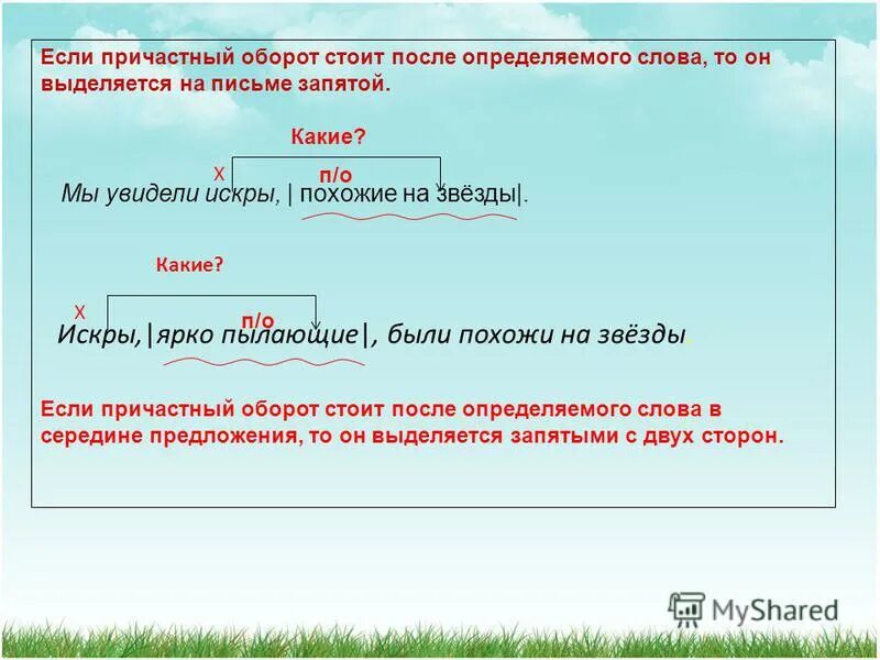 Причастный оборот определение