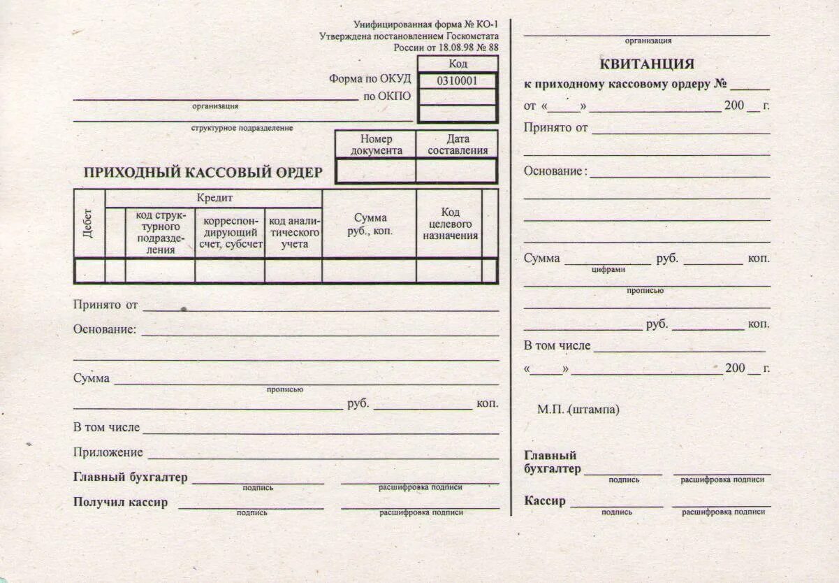 Расходно кассовый ордер бланк образец. Приходный кассовый ордер ОКУД 0310001. Приходный кассовый ордер (унифицированная форма n ко-1) (ОКУД 0310001). Приходный кассовый ордер и расходный кассовый ордер. ПКО кассовые ордера.