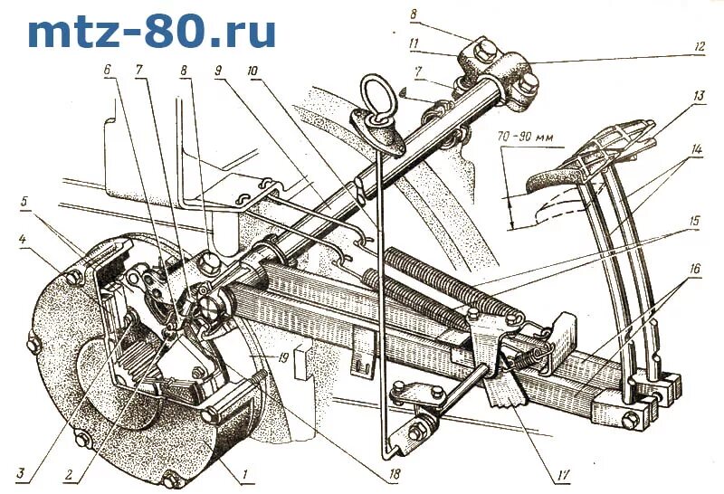 Тормоза трактора МТЗ 82.1. Тормозная система МТЗ 82.1. Привод ручного тормоза МТЗ 82.1. Тормозная система трактора МТЗ 82.1. Мтз 82.1 не работает