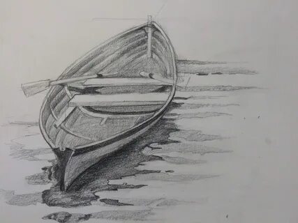 Как нарисовать лодку на воде
