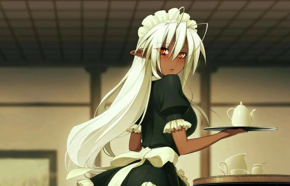 Аниме горничная эльф. Девушка горничная арт. Аниме горничная эльф. Рин кудзё горничная. Wonderful works.