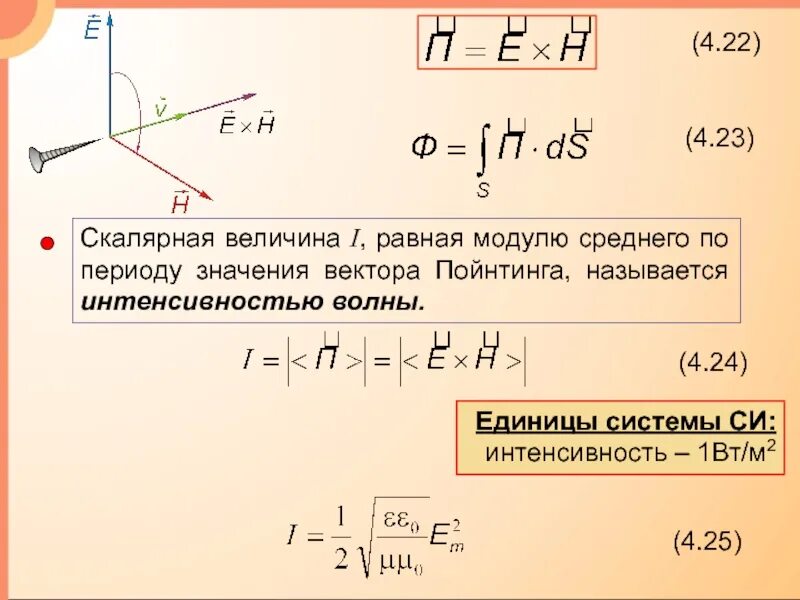 Вектор Пойнтинга. Направление вектора Пойнтинга. Вектор умова-Пойнтинга. Среднее значение вектора Пойнтинга.