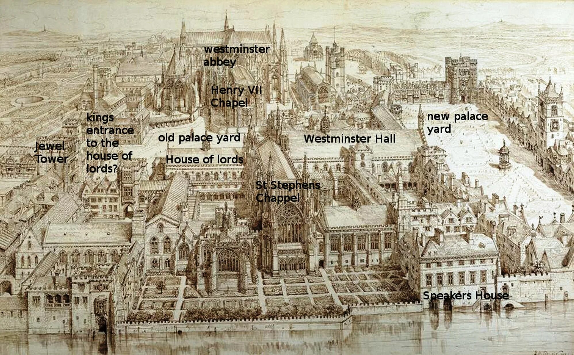 Англия 11 12 веке. Вестминстерский дворец 16 век. Вестминстерский дворец Лондон в 18 веке. Лондон 16 век Вестминстерский дворец. Вестминстерский дворец в средневековье.