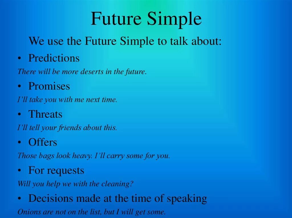 Future simple words