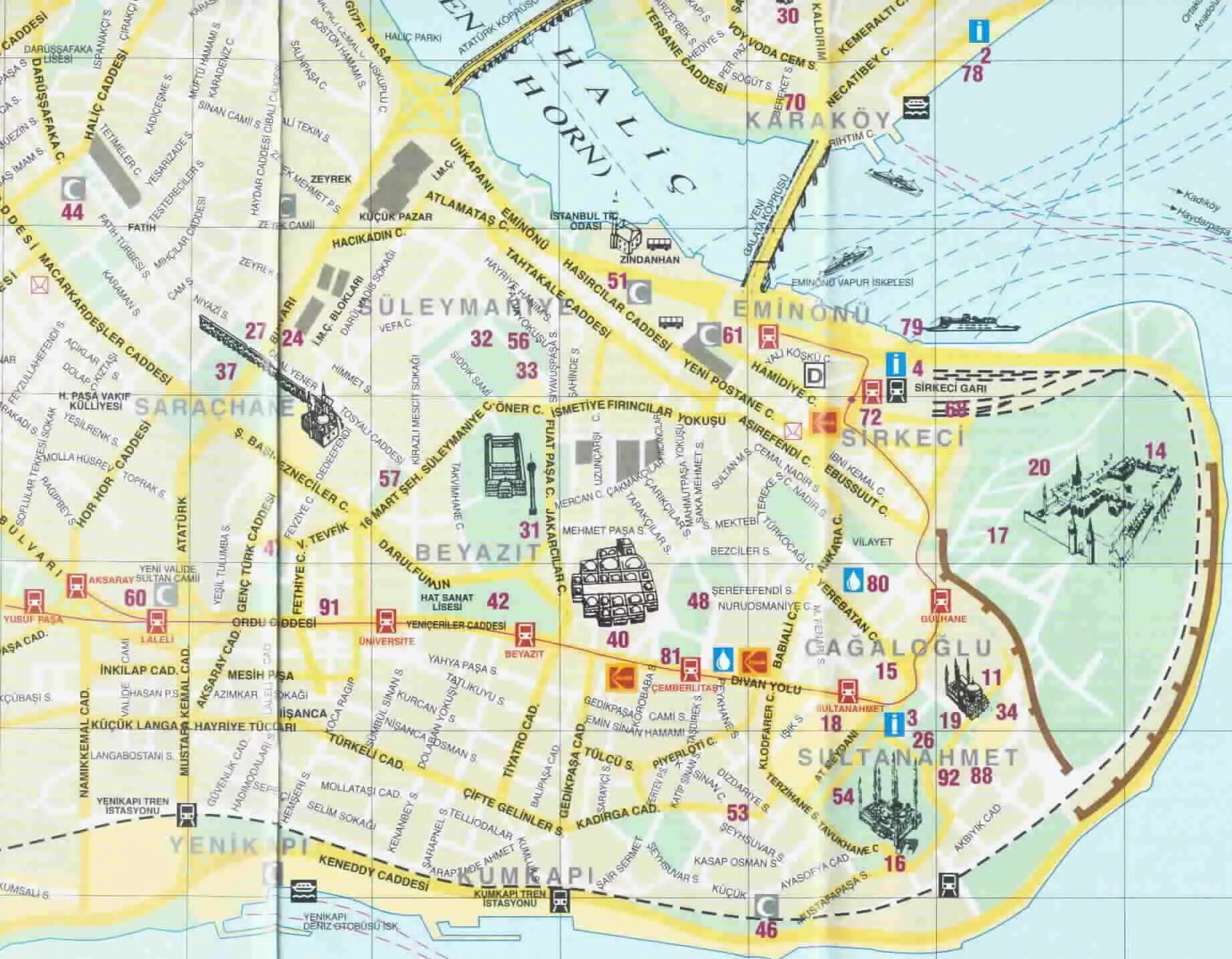 Карта Стамбула на русском языке с достопримечательностями. Султанахмет на карте Стамбула. Район Султанахмет в Стамбуле на карте. Истанбул Турция на карте.