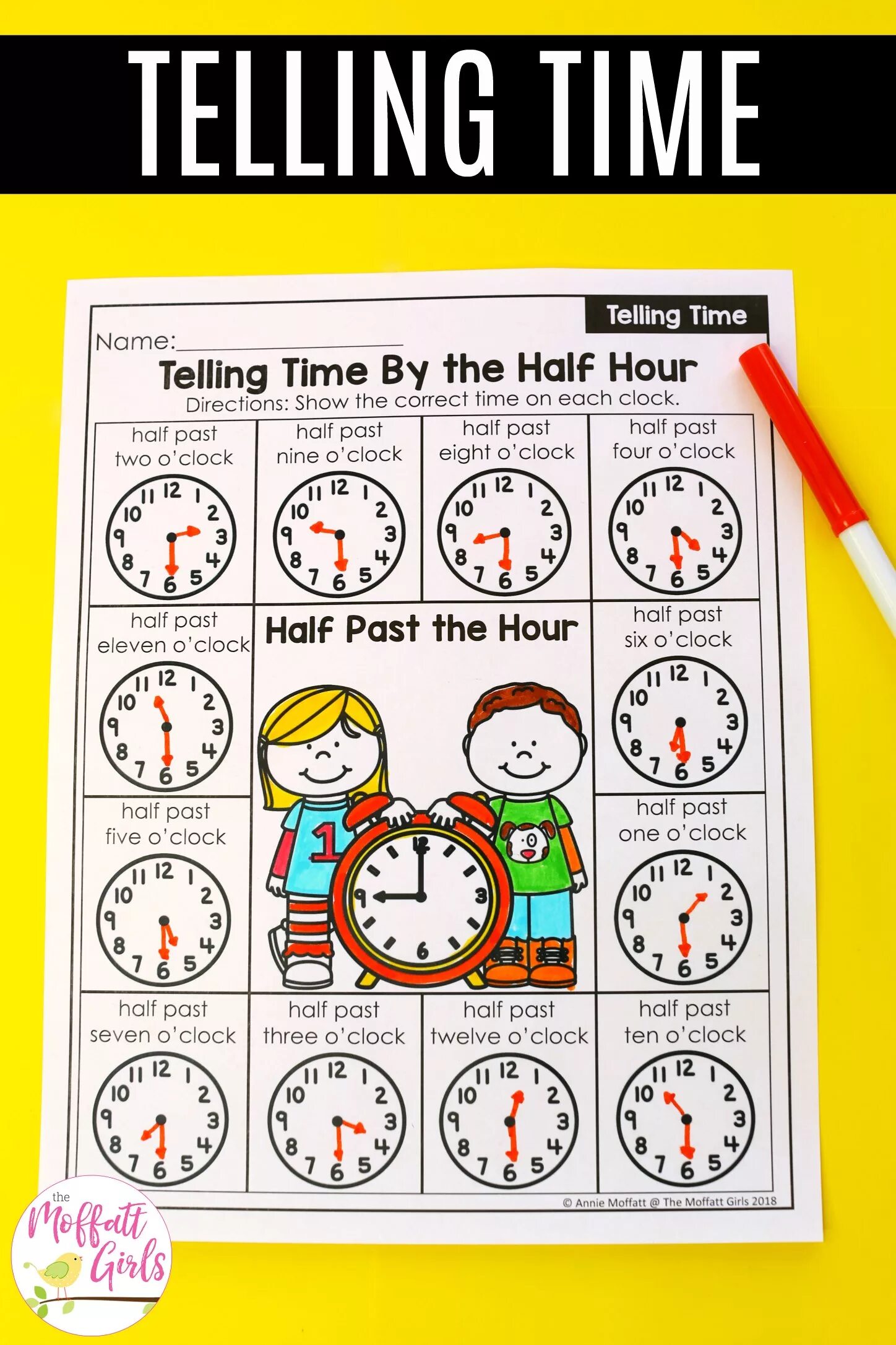 Telling the time worksheet