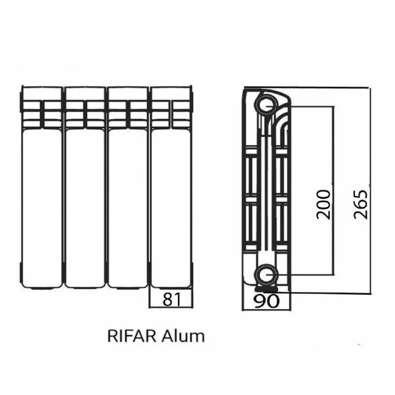 Rifar ALUM 350 габариты. Радиатор отопления Rifar Base 350/14 секций (секционный, Биметалл.). Радиатор алюминиевый Rifar ALUM Ventil 350 x1. Габариты радиатора отопления Рифар монолит 500.