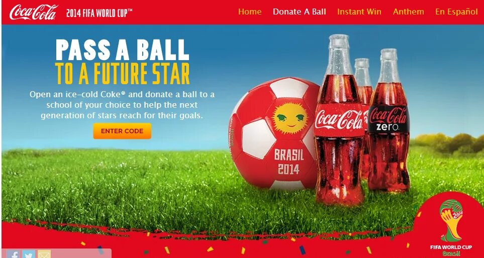 Донат Болл. 2014 FIFA World Cup Brazil Coca Cola. Pass the Ball. My Coke rewards.