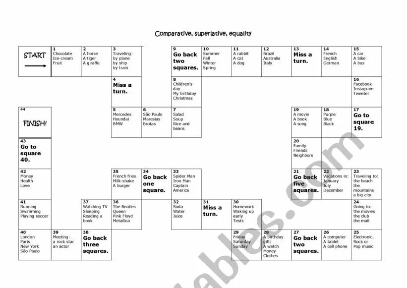 Comparatives and Superlatives games. Comparatives and Superlatives boardgame. Comparative Superlative boardgame for Kids. Comparison Board game. Superlative board game