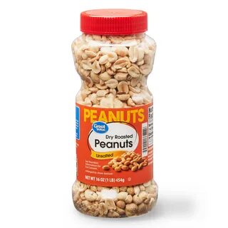 Great Value Dry Roasted and Unsalted Peanuts, 16 oz, Jar - Walmart.com.