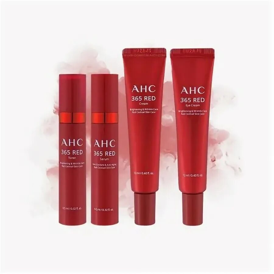 Корейская сыворотка ahc. 365. Retinol red revital toner. Red. Ahc 365 red toner skin care set.