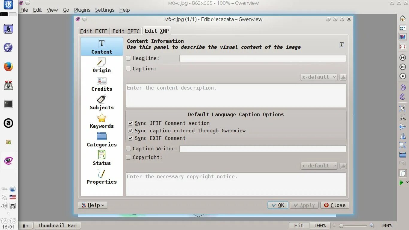 View metadata