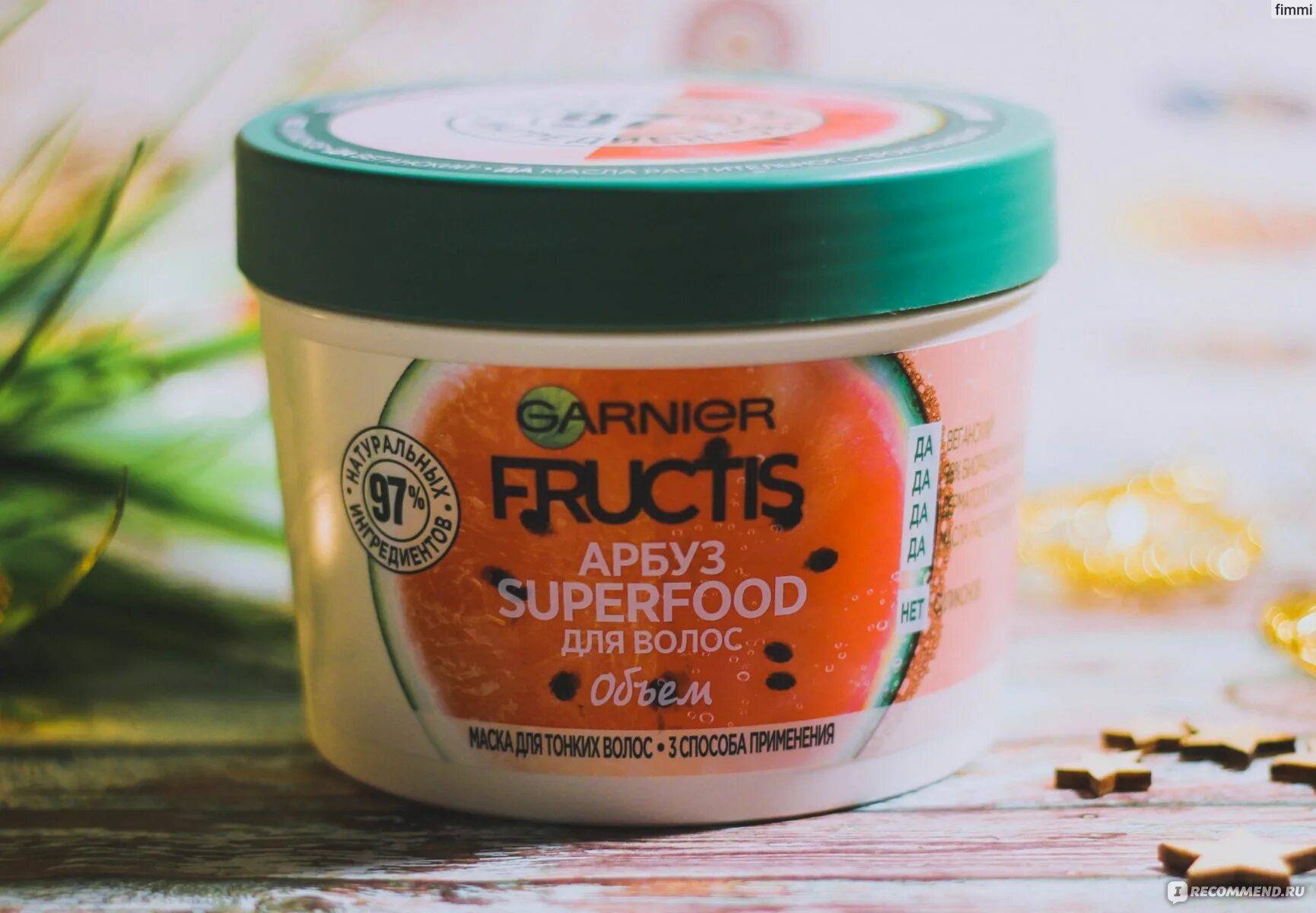 Маска garnier superfood. Garnier Fructis Superfood Арбуз. Fructis Superfood Арбуз маска. Маска гарньер суперфуд. Garnier Fructis Superfood Арбуз маска для волос 3в1, объем, для тонких волос, 390 мл.