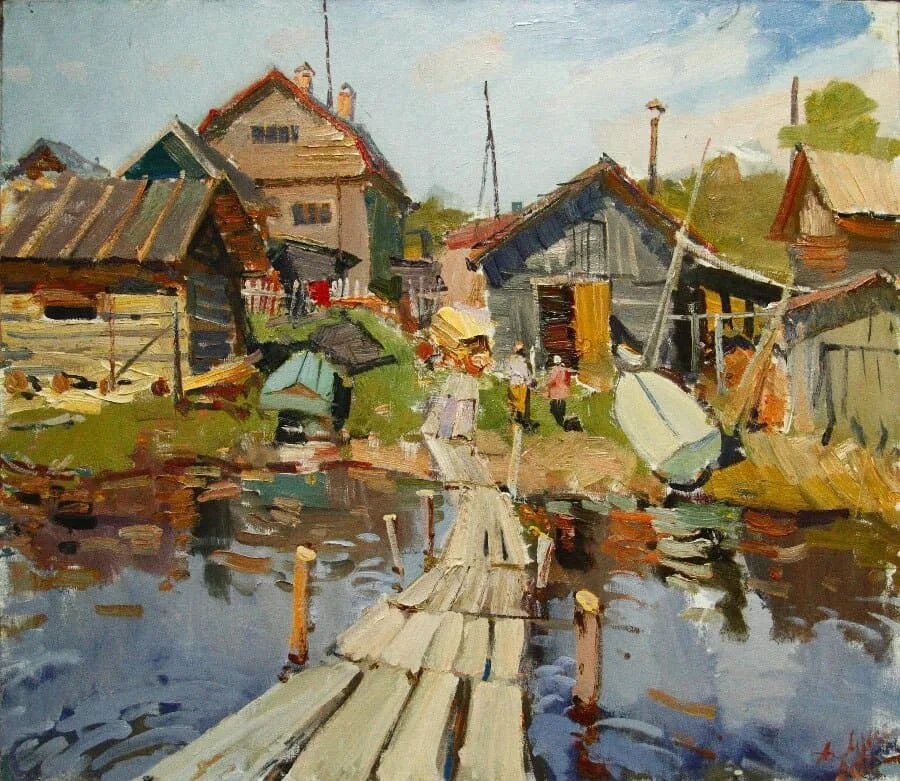 Солнечный городской пейзаж. Найти худ. Найти худ. Спартако ломбардо женские. Батурин.