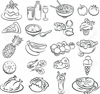 ALIMENTOS Vector illustration, Line art, Illustration