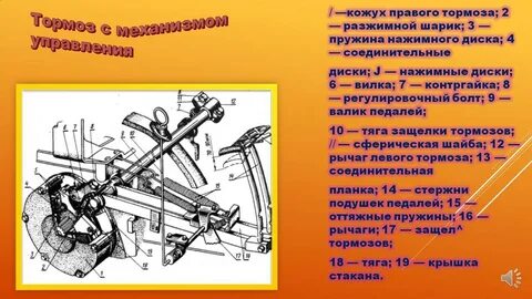 Устройство тормозной системы трактора