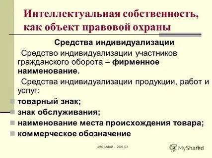 Средствам индивидуализации которым предоставляется правовая охрана