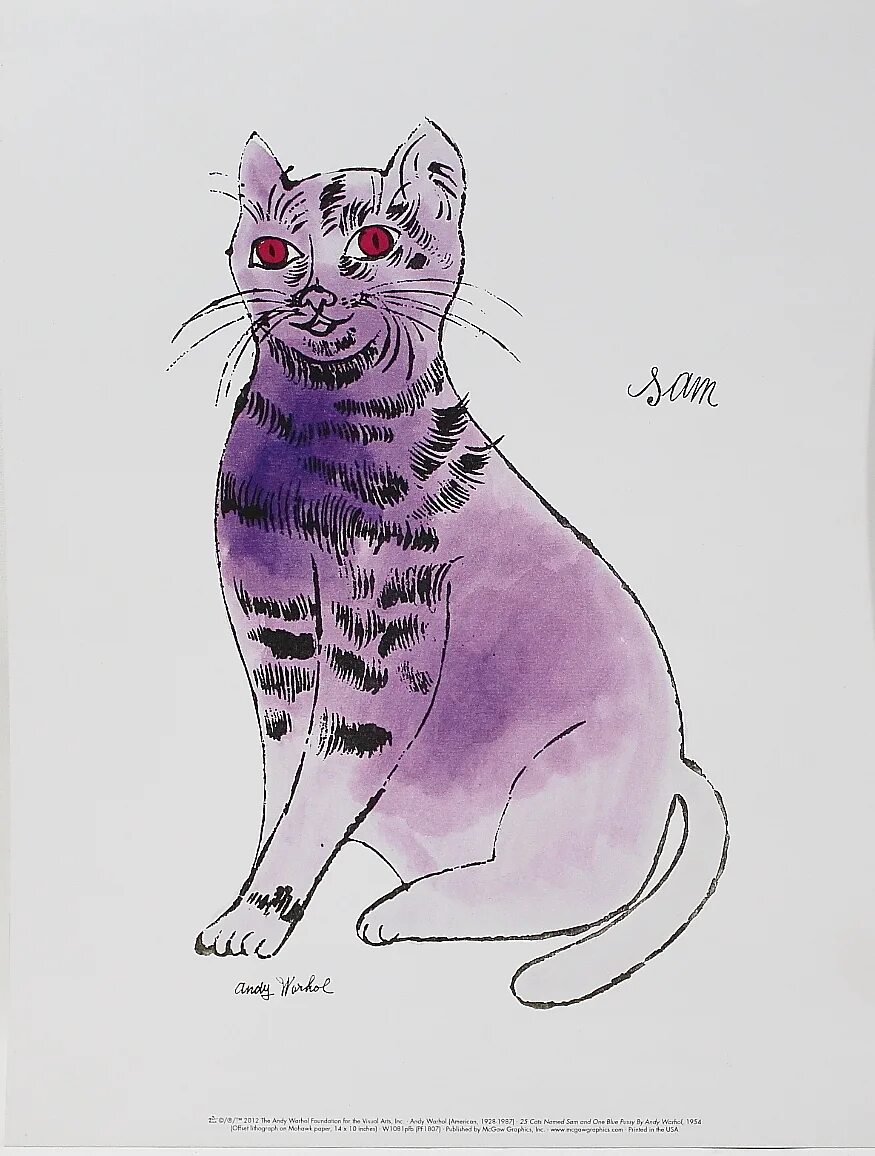 Действие кота если сема. Энди Уорхол 25 котов. Энди Уорхол кот Сэм. Картина кот Энди Уорхола. Cat Sam Andy Warhol картина.