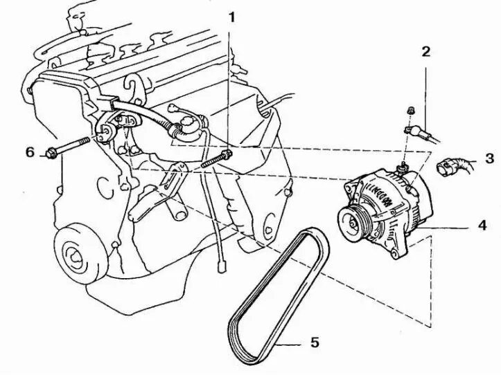 Generator - removal and installation (Toyota Camry XV20, 1996-2001) - "Power uni