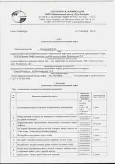 Акт освидетельствования лифтов