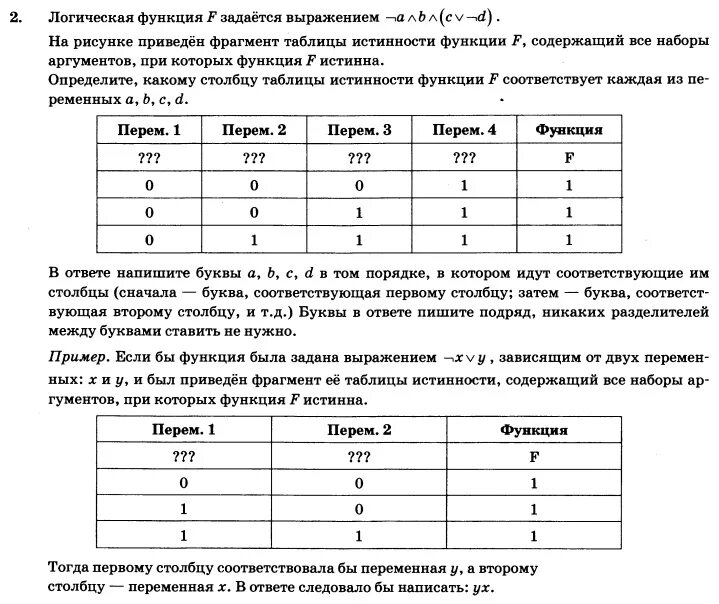 Заполните второй столбец таблицы. Логическая функция задаётся выражением:. Приведенная таблица истинности соответствует функции. Логическая функция f задаётся выражением x y. Логическая функция f задаётся выражением x z х w y.