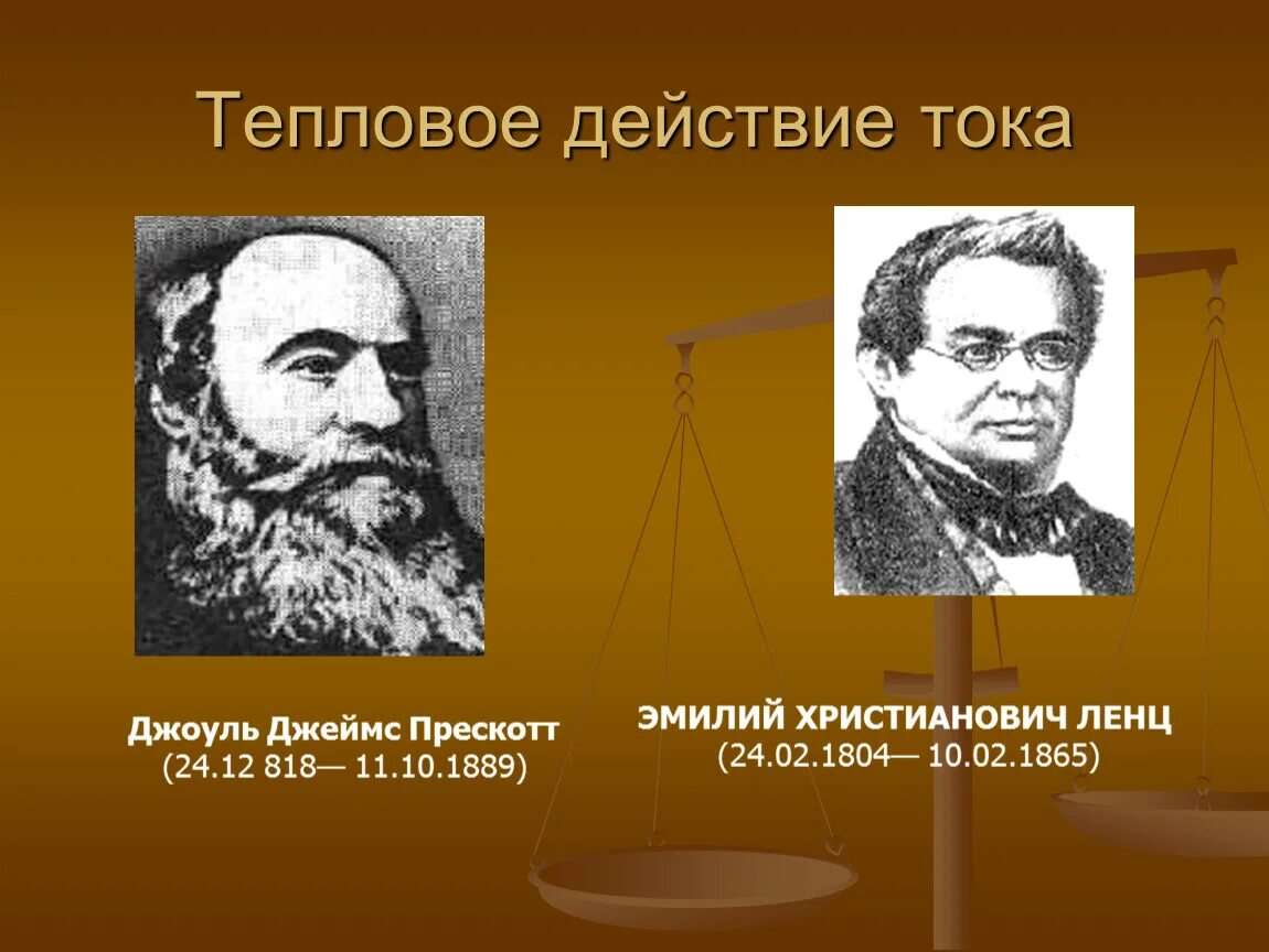 Тепловое действие тока техническое устройство. Эмилий Христианович Ленц. Nепловое действие тока. Эмилий Христианович Ленц (1804 – 1865). Тепловое действие электрического тока.