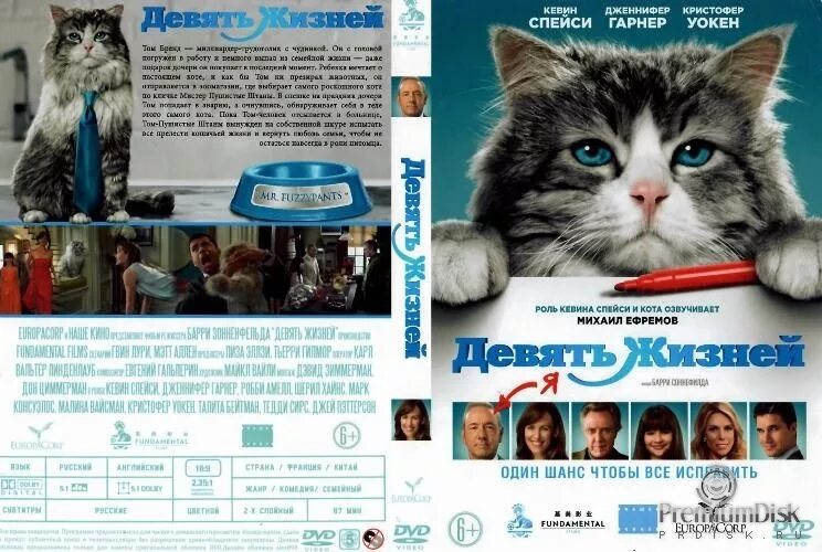9 жизней 10. 9 Жизней фильм 2016. Девять жизней фильм 2016 DVD. Девять жизней двд. 9 Жизней кота.