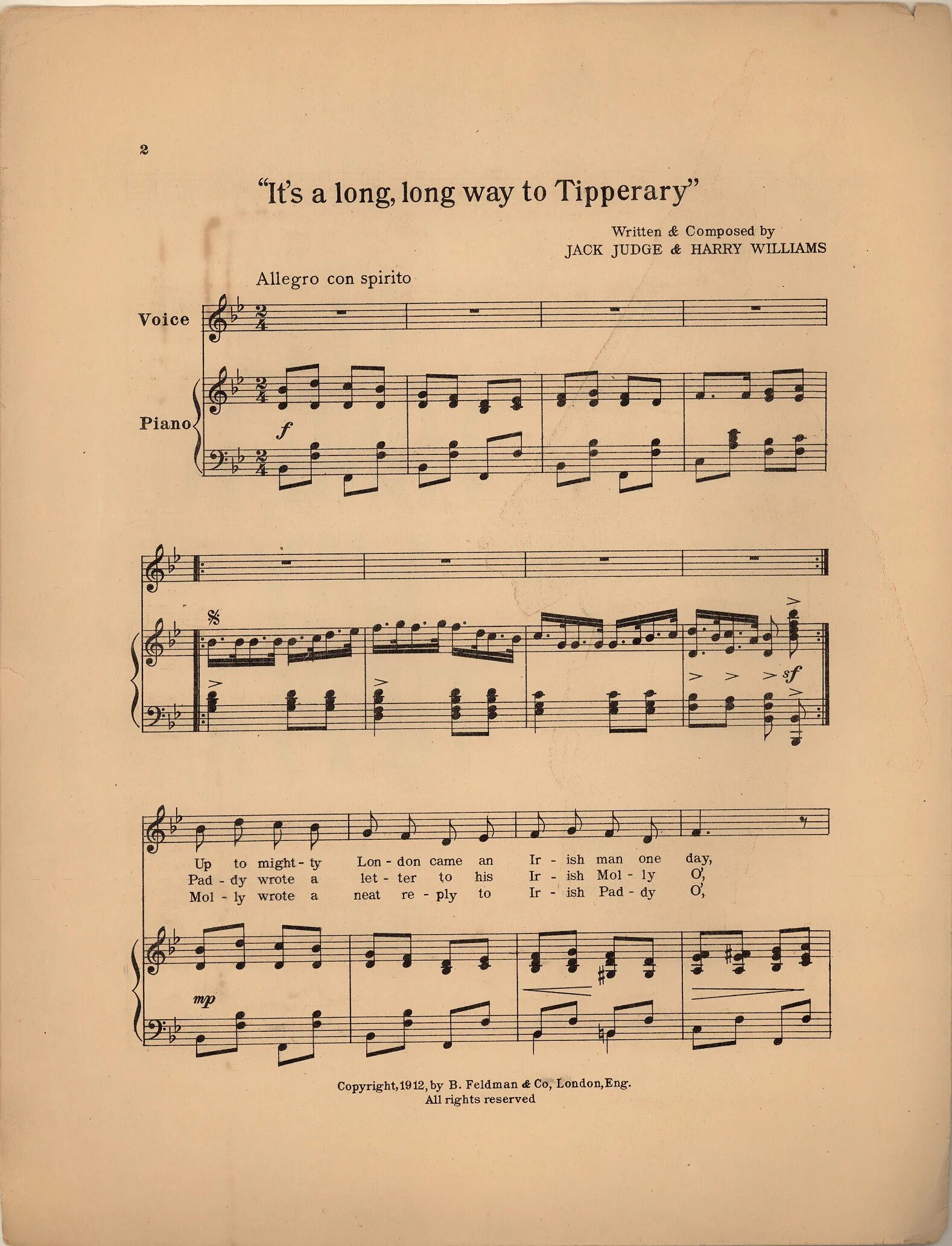 It s a long way to tipperary. It&#039;s a long way to tipperary ноты. long way to tipperary ноты. долог путь до типперери.