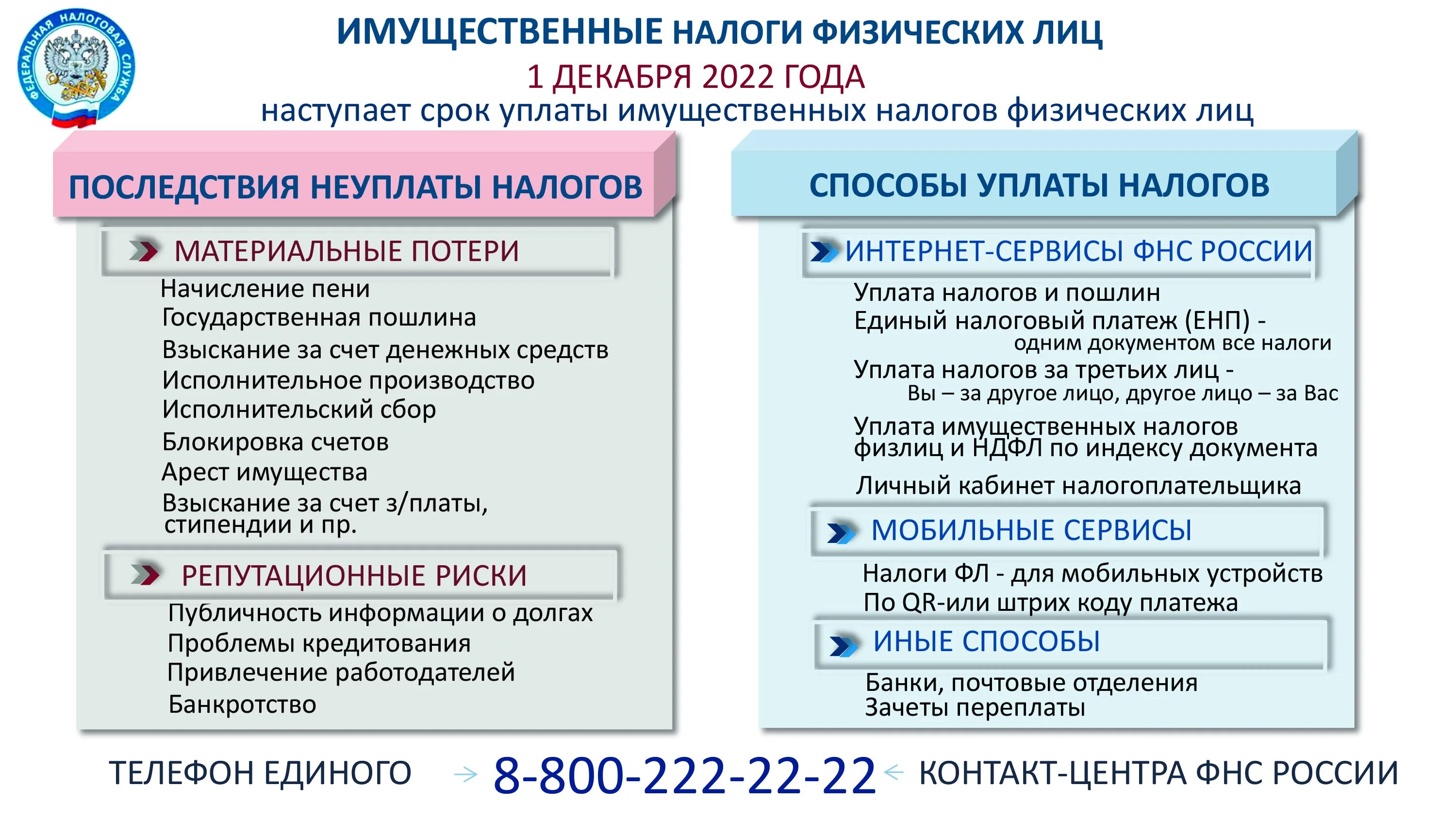 Сроки уплаты налогов физ лиц