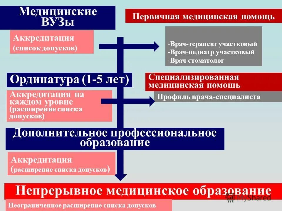 Медицинский университет уровень образования. Уровни медицинского образования. Уровни образования в медицинских вузах. Образование врачей этапы. Ступени медицинского образования.