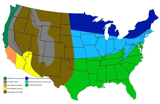 Климатические зоны США. Климатическая карта США. Климатические зоны США карта. Штаты США климат.
