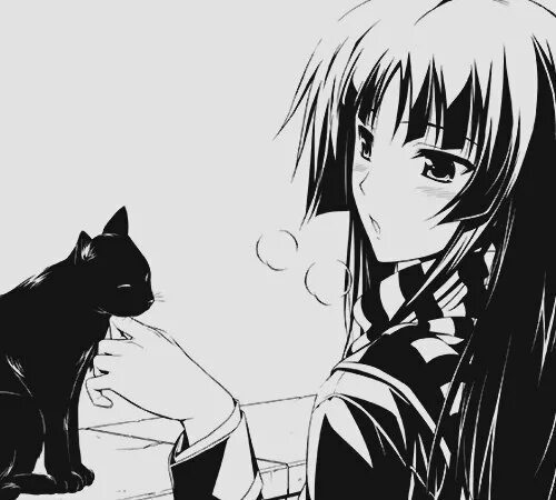 Anime Black & White Cô gái trong anime, Anime, Hình ảnh