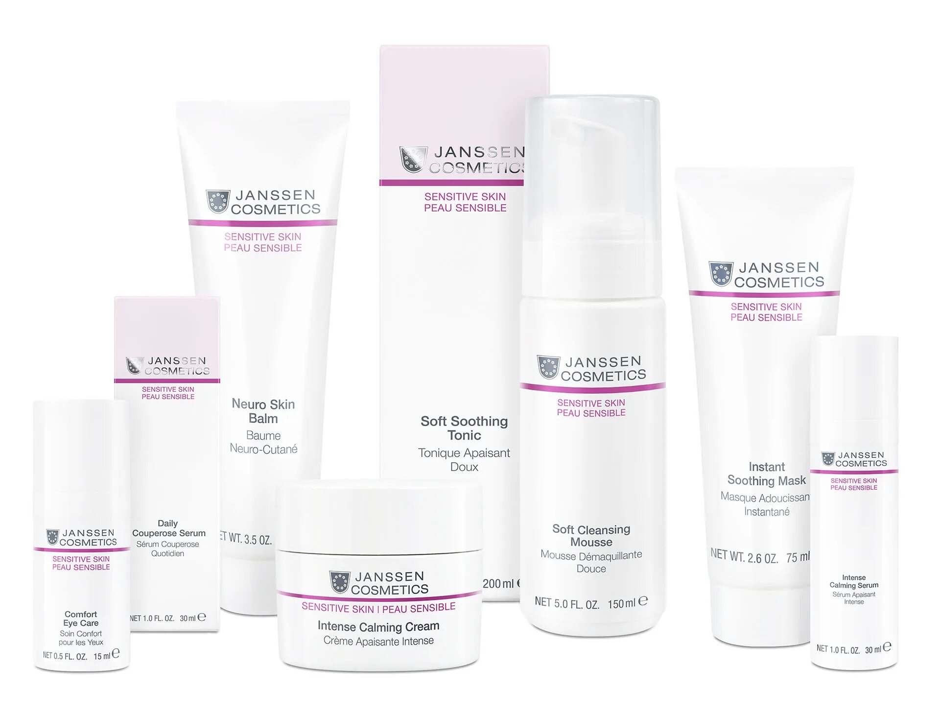 Косметика Janssen Cosmetics. Sensitive Skin Janssen Cosmetics. Janssen Cosmetics mild Cleansing Cream. Intense Calming Cream от Janssen Cosmetics.