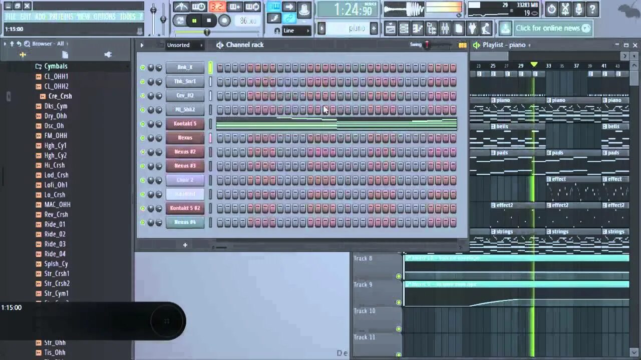 Лирические минусовки. Channel Rack FL Studio.