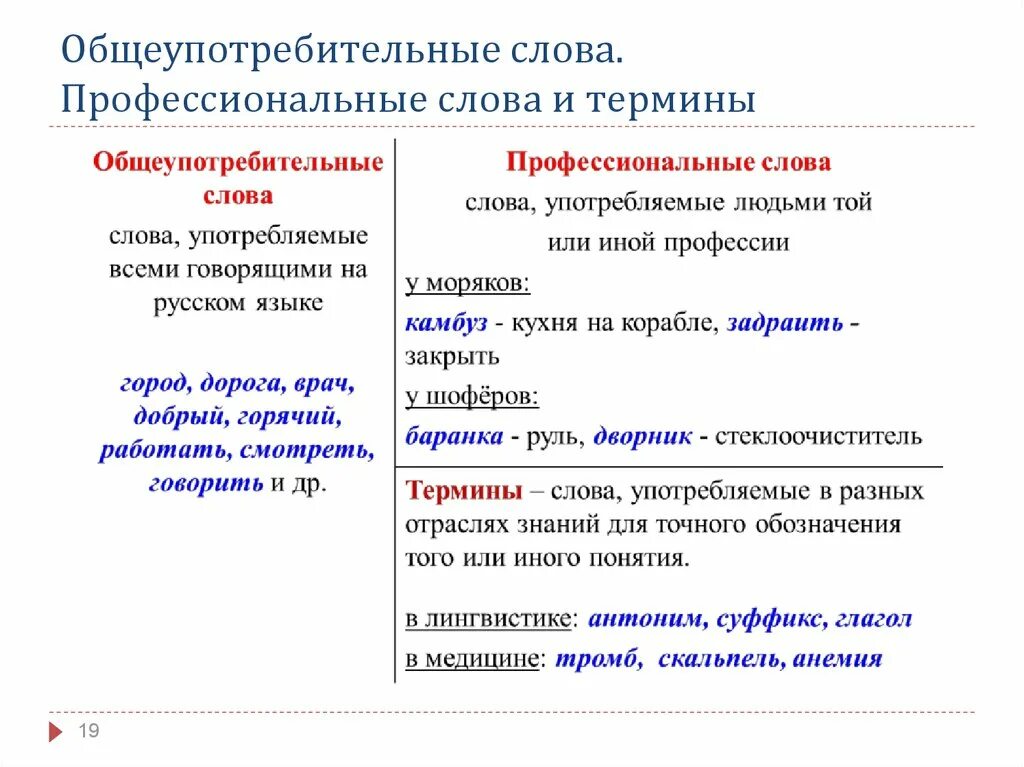 Предложения с общеупотребительной лексикой