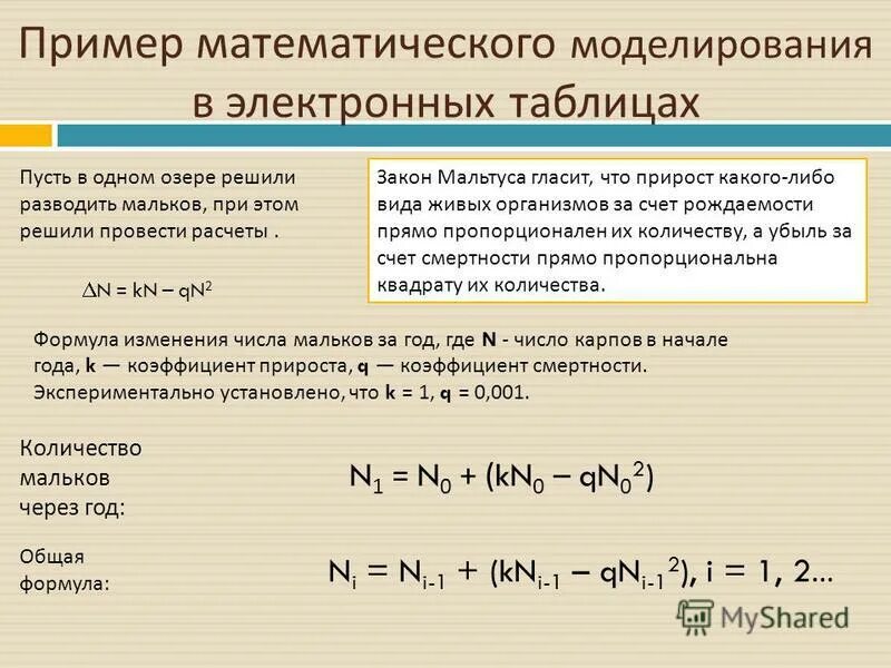 Реализация математической модели