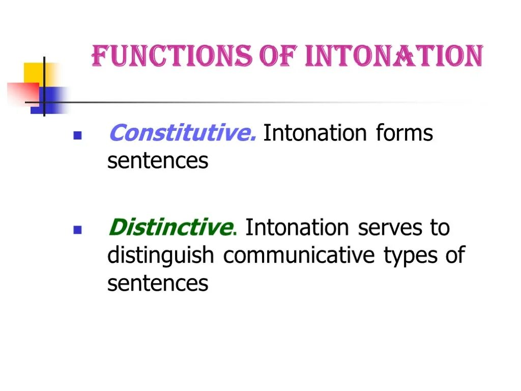 Distinctive features. Intonation. Functions of intonation. Functions of intonation in English. Intonation in English Phonetics.