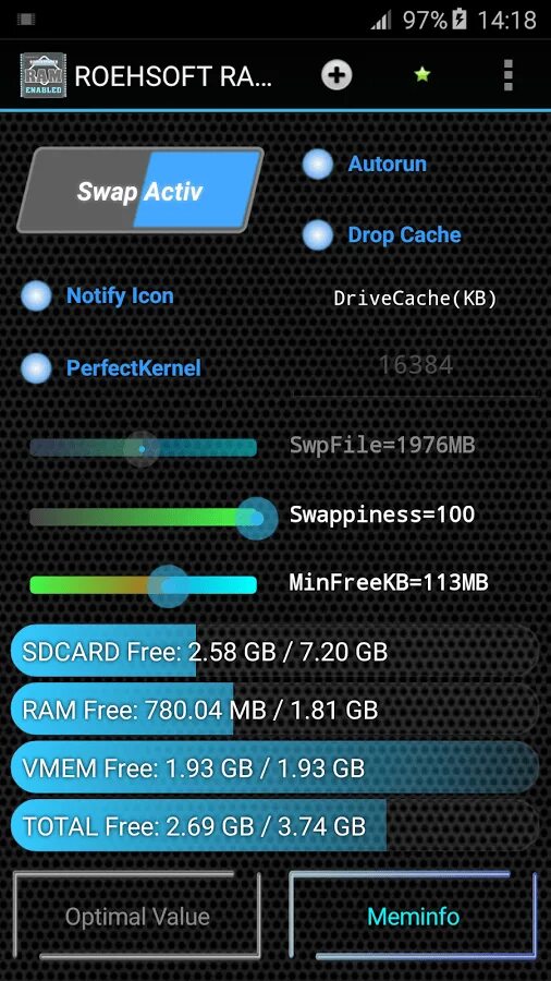 Расширение оперативной памяти на андроид. Swap tool. Back fone swap mode. Roehsoft ram. Swap no root android.